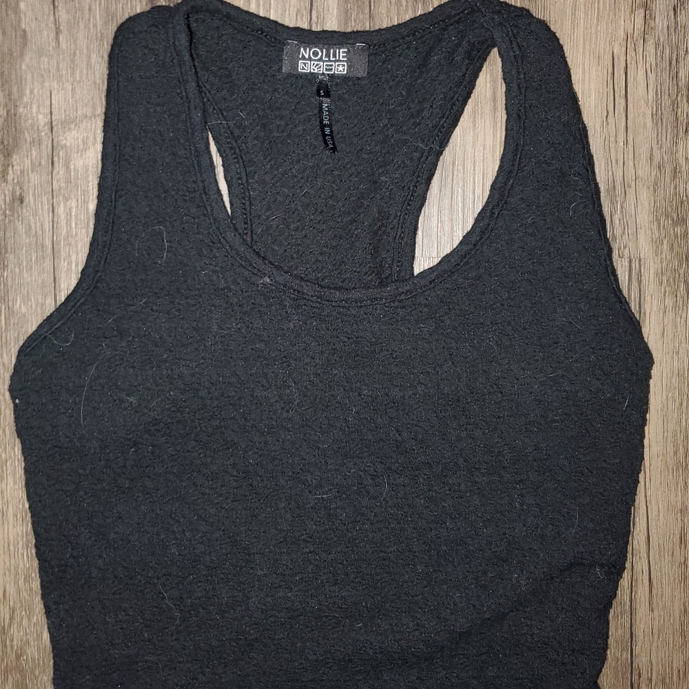 Black Nollie tight fitted crop top